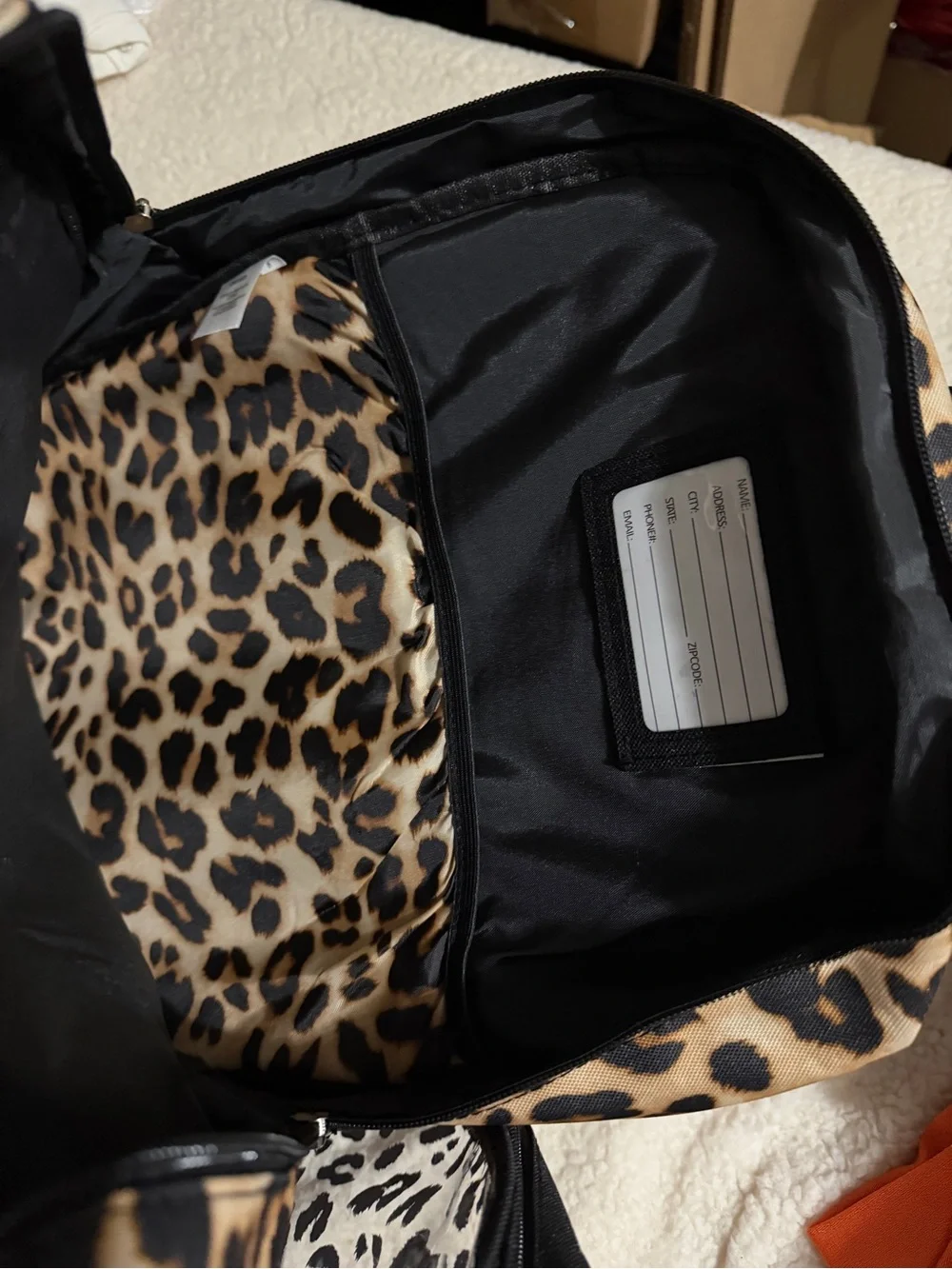 Wonderkids Leopard Print Backpack - Black & Tan